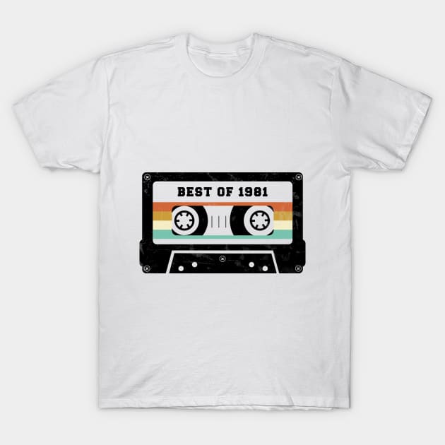 40th Birthday Gift 1981 Cassette Shirt 40th Birthday Shirt 40th Birthday Gift For T-Shirt by KanaZone